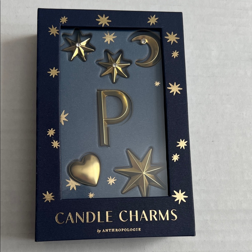 Anthropologie Gold Star and Moon Candle Charms
